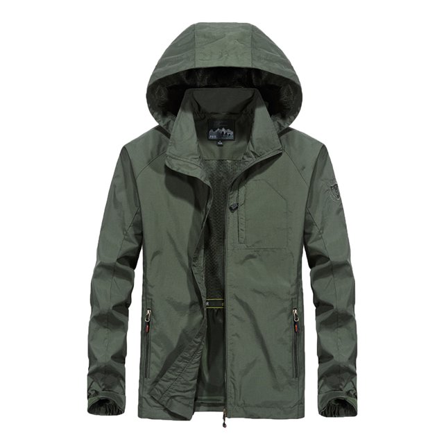 Windproof Jacket men Fashion Zipper Casual Windproof Waterproof Loose Outwear Jacket Coat