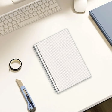 TACILIP A5 Notebook Spiraled Graph Grids Paper Notebook Ruled Notebook Blank Journal Notebook 80 Pages for School Work Writing Thick Paper Flexible Plastic Cover Office Supplies, Gifts for Mom
