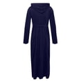 thumbnail image 4 of Ccpelsie Men's Robe Long Plush Soft Bathrobe Cozy Spring Fall Winter Warm Robes Shawl Collar Sleepwear with Pockets(A-Navy,M), 4 of 4