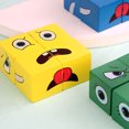 thumbnail image 3 of Wooden Expression Matching Block Face Changing Puzzle Game Building Blocks Logical Thinking Training Preschool Early, 3 of 8