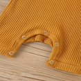 thumbnail image 3 of Baby Girl Boy Solid Romper Short Sleeve Jumpsuit Button Cotton Clothing, 3 of 6
