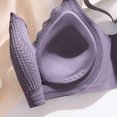 thumbnail image 4 of VEKDONE Woman's Embroidery Back Buckle Thin Style Ventilate Bra Without Steel Rim Purple XL, 4 of 5
