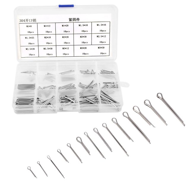 Épingles en Acier Inoxydable 15 Types 150 Pcs Épingles de Coton Fendu pour Industrie de la Machinerie pour Meubles