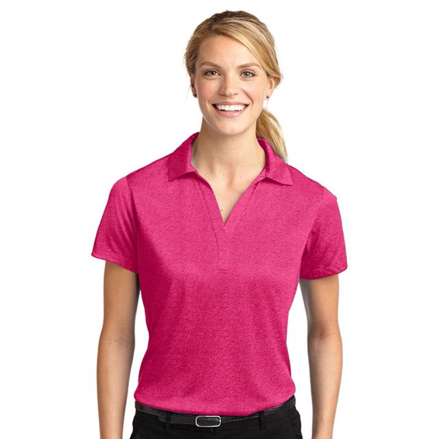 Sport-Tek Ladies Heather Contender Polo, Pink Raspberry Heather, XX-Large