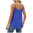 thumbnail image 5 of AherBiu Boho Tank Tops for Women Eyelet Hole Spaghetti Strap Low Cut Sleeveless Ruched Loose Shirts Blouse, 5 of 5