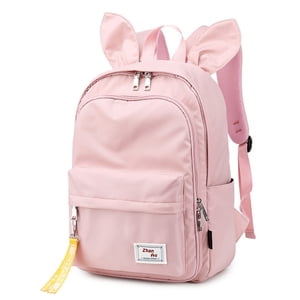 Sac à dos de l'école Sac mignon pour les filles, Simple grand lycée Sac à bandoulière Sac à main ordinateur portable, Rose