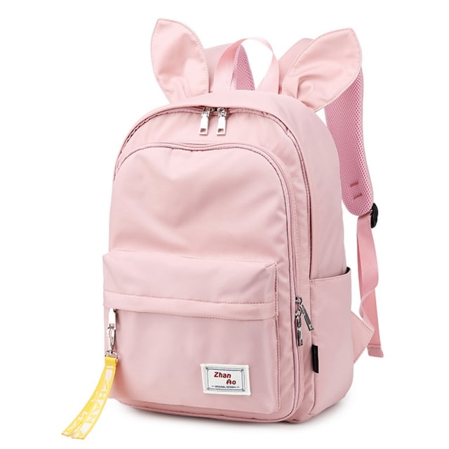 Sac à dos de l'école Sac mignon pour les filles, Simple grand lycée Sac à bandoulière Sac à main ordinateur portable, Rose