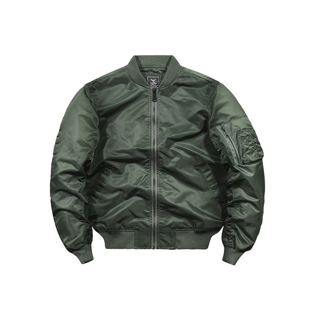 Innerwin Jacket Windproof Mens Outwear Outdoor Solid Color Lightweight Bomber Jackets Army Green M