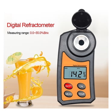 Réfractomètre Numérique Plage 0,0-55 % Testeur Hydromètre Miel Raisin Vin Fruit Bière Médicament Concentration de Sucre, Facile à Transporter