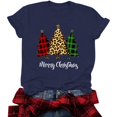 thumbnail image 1 of Jsaierl T-Shirts de Noël pour Femmes Mignons à Imprimé d'Arbre de Noël T-Shirts Décontractés à Col Rond Tunique Tenues de Festival Manches Courtes Hauts Cadeaux, 1 of 2