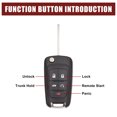 thumbnail image 3 of Unique Bargains 5 Button Uncut Key Fob Flip Remote Case Shell Replacement for Chevrolet Camaro, 3 of 6