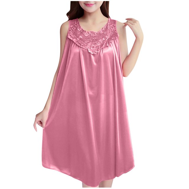 Tqcoqu Women's Round Neck Solid Color Loose And Comfortable Plus Size Home Skirt