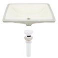 thumbnail image 1 of 20.75-in. W Rectangle Bathroom Undermount Sink Set In Biscuit - White Hardware - Overflow Drain Incl. AI-24798, 1 of 7