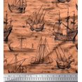 thumbnail image 1 of Soimoi Poly Georgette Fabric Waves & Ship Ocean Print Fabric by Yard 42 Inch Wide, 1 of 3