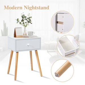 Century Modern Nightstand Table de chevet en bois Table d'appoint avec tiroir Table de sortie pour les pièces de vie Chambres à coucher