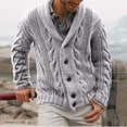 thumbnail image 1 of Dvkptbk Chandail pour Homme Homme Cardigan Uni Décontracté Manches Longues à Simple Boutonnage Col Rabattu Chandail Vêtements d'Automne en Liquidation, 1 of 3
