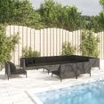 thumbnail image 1 of vidaXL Ensemble de Salon de Jardin 11 Pcs avec Coussins en Rotin Synthétique Gris Foncé, 1 of 1