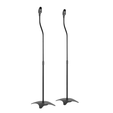 Ensemble de 2 Supports de Haut-Parleurs à Hauteur Réglable, Support de Plancher pour Haut-Parleurs Satellite de Cinéma Maison à Son Ambiophonique, Noir