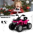 thumbnail image 4 of Costway VTT Électrique 12 V pour Enfants, 4 Roues, 2 Vitesses, avec Mp3 et Phares, Rose, 4 of 9