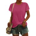 thumbnail image 3 of Hiiyo T-Shirt pour Femme à Manches Courtes, Col Ras du Cou, T-Shirt d'Été Décontracté (P-5TG), 3 of 6