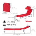 thumbnail image 3 of Outsunny Outdoor Lounge Chair, Adjustable Folding Chaise Lounge, Red, 3 of 10