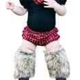 thumbnail image 1 of Faithtur Girl's Faux Fur Leg Warmers Solid Color Soft Cozy Fuzzy Boot Cuff Cover Party Costumes, 1 of 9