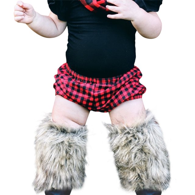 Faithtur Girl's Faux Fur Leg Warmers Solid Color Soft Cozy Fuzzy Boot Cuff Cover Party Costumes