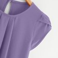 thumbnail image 5 of Chemise Décontractée pour Femme en Chiffon Uni à Manches Courtes et Col Rond, Blouse à Manches Courtes (Violet, 2TG), 5 of 5