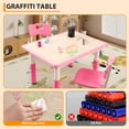 thumbnail image 2 of Kids Table and 4 Chairs Set,Height Adjustable Toddler Table and Chair Set for Ages 2-10,Children Multi-Activity Table for Classrooms Daycares Home,Wood, 2 of 7