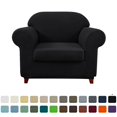 thumbnail image 1 of CHOK 2024 Housse de Sofa Extensible à Texture Quadrillée Housse de Canapé avec Housse de Coussin Séparée (Sofa Gris), 1 of 6