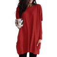 thumbnail image 2 of AherBiu Women Tops Trendy Long Sleeve Flowy Shirts Fall Loose Fitted Crewneck Pullover with Pockets, 2 of 4