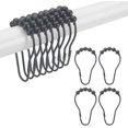 thumbnail image 1 of Anneaux de Rideau de Douche, Crochets de Rideau de Douche Noirs pour Rideau de Douche Antirouille, 1 of 4