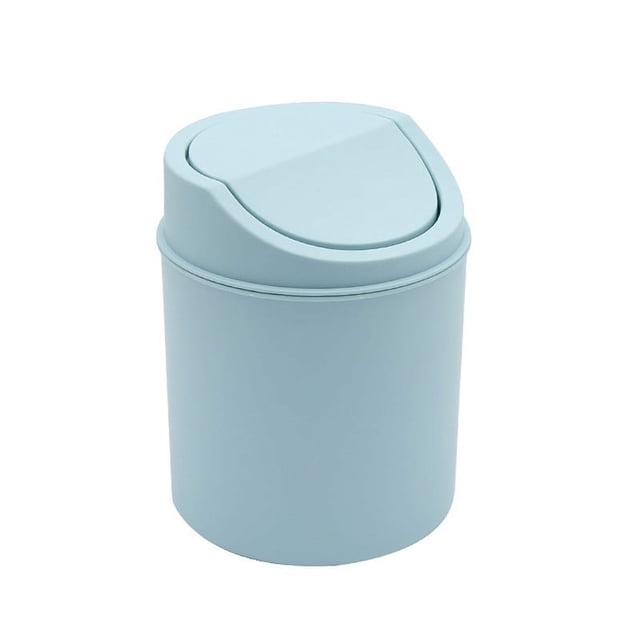 Fiudx Household Desktop Trash Can, Small and Mini Trash Can with Lid,Desk Cleaning Bucket