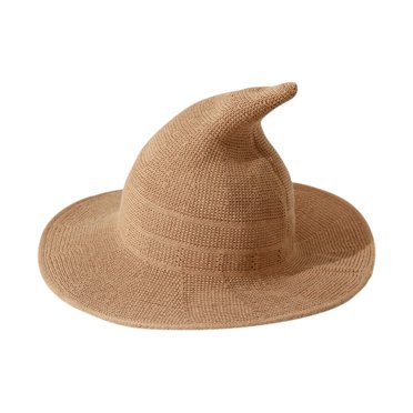 Aocisk Chapeau de Sorcière au Crochet pour Femmes, Pliable, à Grand Bord, Casquette de Baseball d'Été pour Soleil Chaud, Brun, Taille Unique