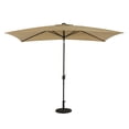 thumbnail image 1 of Nassau 6.5-ft x 10-ft Rectangular Market Umbrella with LED Bulb Lights - Champagne - Breez-Tex Canopy, 1 of 9
