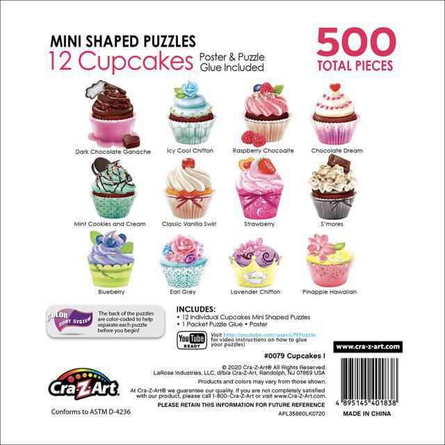 Cra-Z-Art 12 Puzzles de Petits Gâteaux, 500pcs