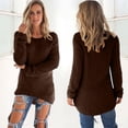thumbnail image 2 of Yuyuzo Women Sweaters Fuzzy Fleece Tops Long Sleeve Tops Crewneck Pullover Tops Basic Plus Size Blouses, 2 of 5