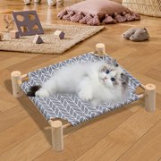 Kcavykas Clearance Sales,Canada Day,open Season Dog Suspended Bed, Wooden Dog Suspended Elevated Cold Bed, Detachable Portable indoor/Outdoor Pet Bed, Suitable for Cats And Small Dogs