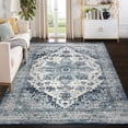 thumbnail image 1 of HOMERRY 6' x 9' Area Rug for Living Room Oriental Area Rug Medallion Indoor Area Rug Washable Boho Carpet for Living Room Bedroom, Blue, 1 of 5