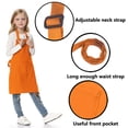 thumbnail image 3 of TOPTIE Kids Aprons with Pocket & Adjustable Strap, Child Chef Bib Apron for Kitchen Cooking Baking Painting-Orange-XL, 3 of 8