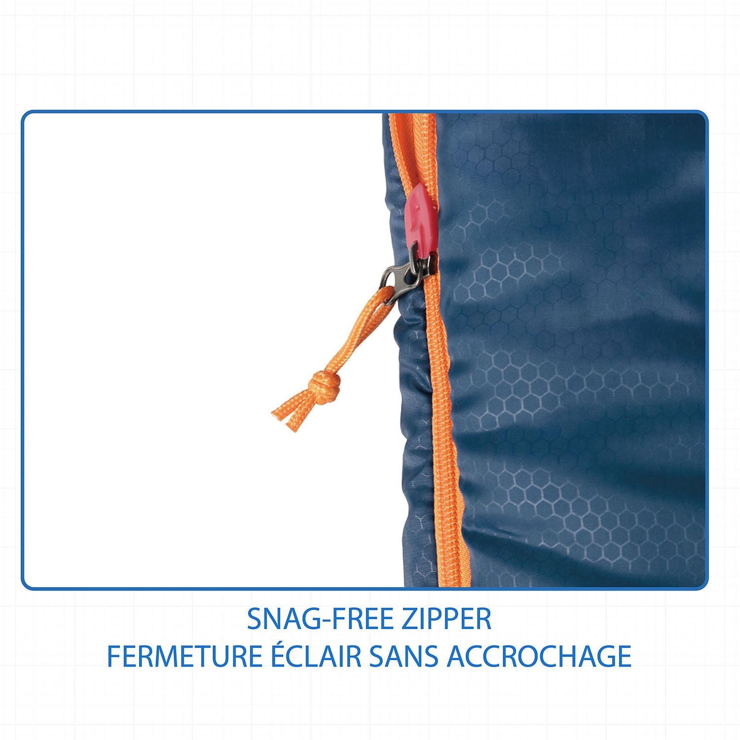 Ozark Trail 5C Sleeping Bag, 75"(L) x33" (W), Temp Rating +41℉/+5℃, Polyester Fabric, Blue