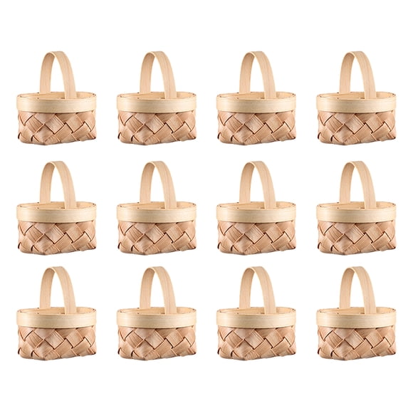12 Pcs Paniers Mini Petits Tressés pour Bonbons des Fêtes Paniers-Cadeaux de Bonbons de Mariage