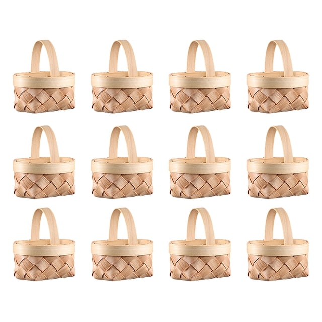 12pcs Mini Baskets Small Woven Holiday Candy Wedding Candy Gift Baskets