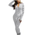 thumbnail image 1 of 2025 Combinaison pour Femmes Combinaison à Manches Longues Unie Pyjama Combinaisons pour Femmes Couleur Col Montant Mode Tenue de Concours d'Entrevue pour Ados à Fermeture Éclair Sport, 1 of 6