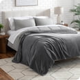 thumbnail image 2 of Bare Home Microplush Fleece Textured Blanket - 300 GSM - Fuzzy Microfleece - Soft & Plush - Throw, Gray, 2 of 6