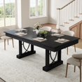 thumbnail image 2 of BeesClover Industrial Dining Table for 6-8 with 2 Drawers, 71-Inch Wood Kitchen Table with Large Tabletop & Sturdy Frame, Rectangular Dining Room Table for Dinner, Living Room, 2 of 9