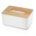 thumbnail image 1 of Wood Tissue Box Cover for Disposable Paper Facial Tissues, Wooden Rectangular Tissue Box Holder for Storage on Bathroom Vanity, Night Stand, Desk, 1 of 5