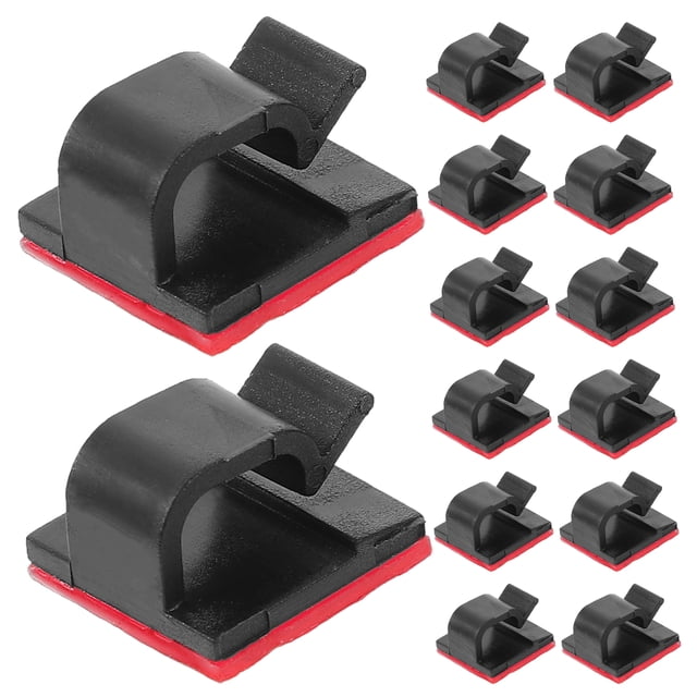 100 Pcs Pinces de Fixation de Fil Autocollantes, Pince de Tri de Fil, Pince de Fixation de Câble, Support Polyvalent pour Cordon. Pinces en Plastique Noir avec Endos Adhésif, Idéales pour Organiser les Câbles de dash cam, Fils de Bureau et Autres Cordons. Durables, Faciles à Utiliser et Conçues pour Empêcher l'Emmêlement Tout en Maintenant les Câbles en Place.