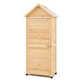 thumbnail image 1 of VEVOR Remise de Rangement Extérieure en Bois, Abri d'Outils de Jardin Imperméable, Toit en Pente 28x63 Pouces, 1 of 9