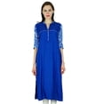 thumbnail image 1 of Bimba Femme Chic Longue Kurta Kurti Tunique Ethnique Indienne Blouse à Manches 3/4, 1 of 2